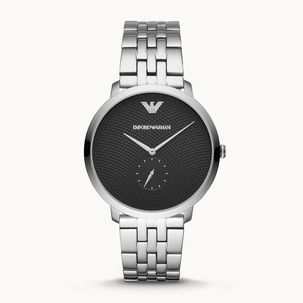 Emporio Armani Classic Quartz Black Dial Silver Steel Strap Watch For Men - AR11161 Buy Now By Emporio Armani