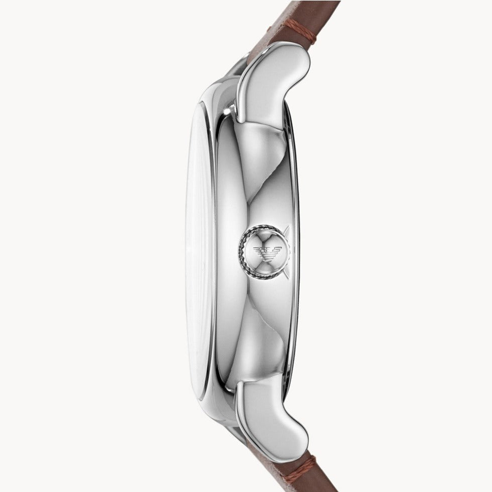 Emporio Armani Luigi Quartz Grey Dial Brown Leather Strap Watch For Men - AR11175 Buy Now By Emporio Armani