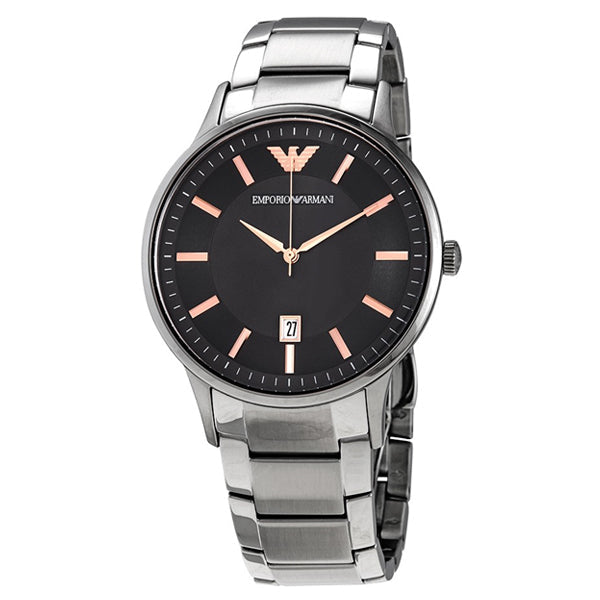 Emporio Armani Renato Quartz Black Dial Silver Steel Strap Watch For Men - AR11179 Buy Now By Emporio Armani