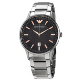 Emporio Armani Renato Quartz Black Dial Silver Steel Strap Watch For Men - AR11179 Buy Now By Emporio Armani