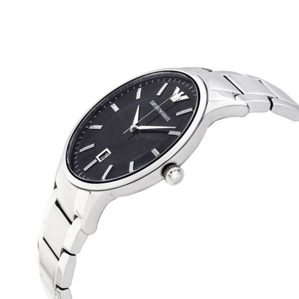 Emporio Armani Renato Quartz Black Dial Silver Steel Strap Watch For Men - AR11181 Buy Now By Emporio Armani