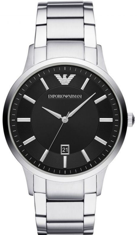 Emporio Armani Renato Quartz Black Dial Silver Steel Strap Watch For Men - AR11181 Buy Now By Emporio Armani