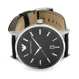 Emporio Armani Renato Analog Black Dial Black Leather Strap Watch For Men - AR11186 Buy Now By Emporio Armani