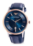 Emporio Armani Renato Analog Blue Dial Blue Leather Strap Watch For Men - AR11188 Buy Now By Emporio Armani