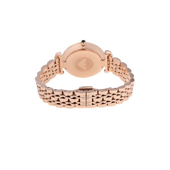 Emporio Armani Gianni T Bar Black Dial Rose Gold Steel Strap Watch For Women - AR11206 Buy Now By Emporio Armani