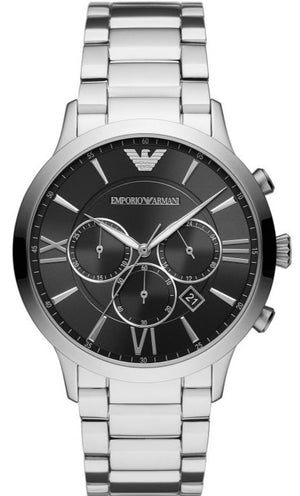 Emporio Armani Giovanni Chronograph Black Dial Silver Steel Strap Watch For Men - AR11208 Buy Now By Emporio Armani