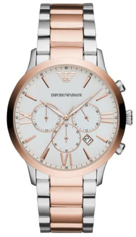 Emporio Armani Giovanni Chronograph Quartz White Dial Two Tone Steel Strap Watch For Men - AR11209 Buy Now By Emporio Armani