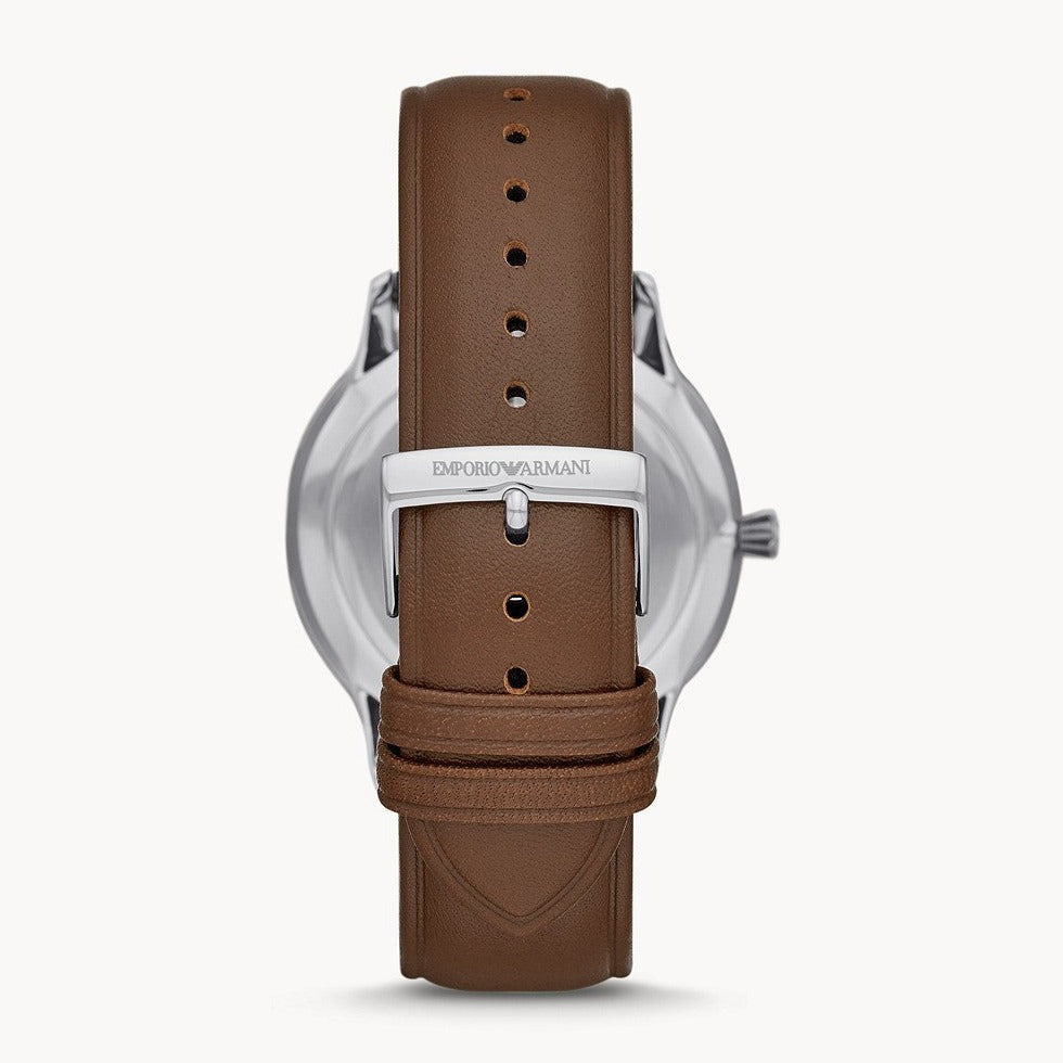 Emporio Armani Giovanni Quartz White Dial Brown Leather Strap Watch For Men - AR11211 Buy Now By Emporio Armani