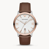 Emporio Armani Giovanni Quartz White Dial Brown Leather Strap Watch For Men - AR11211 Buy Now By Emporio Armani