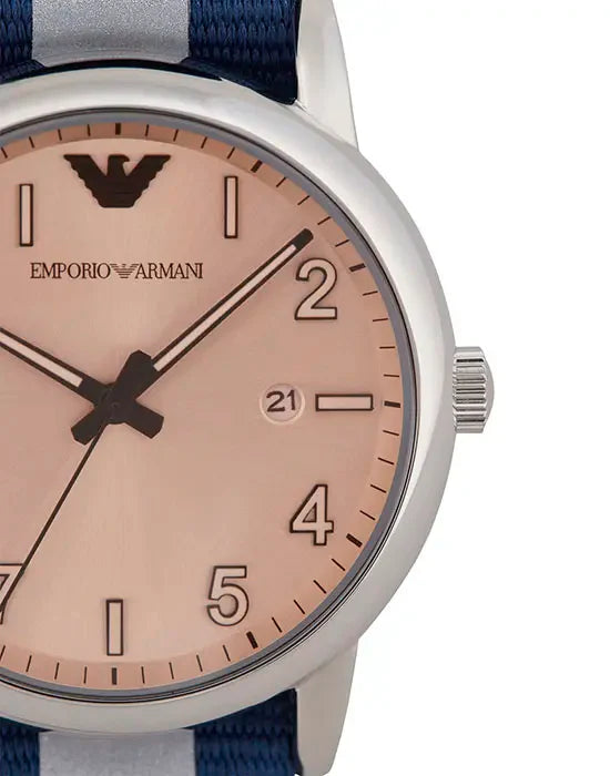 Emporio Armani Luigi Analog Beige Dial Two Tone NATO Strap Watch For Men - AR11212 Buy Now By Emporio Armani
