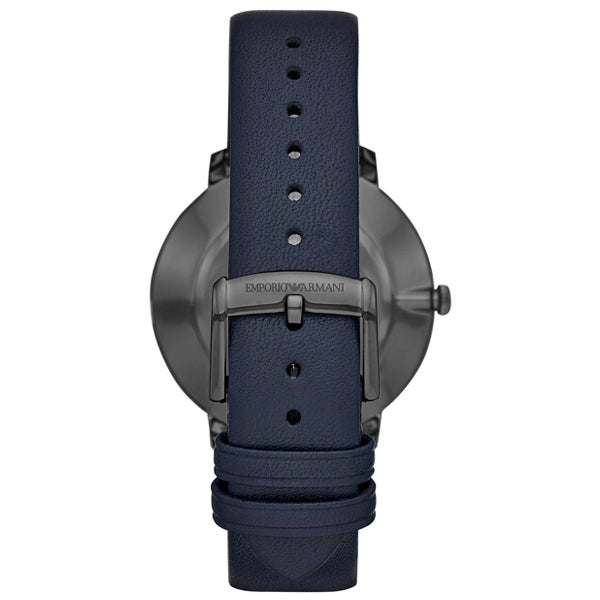 Emporio Armani Modern Slim Analog Silver Dial Blue Leather Strap Watch For Men - AR11214 Buy Now By Emporio Armani