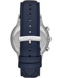 Emporio Armani Renato Chronograph Blue Dial Black Leather Strap Watch For Men - AR11216 Buy Now By Emporio Armani