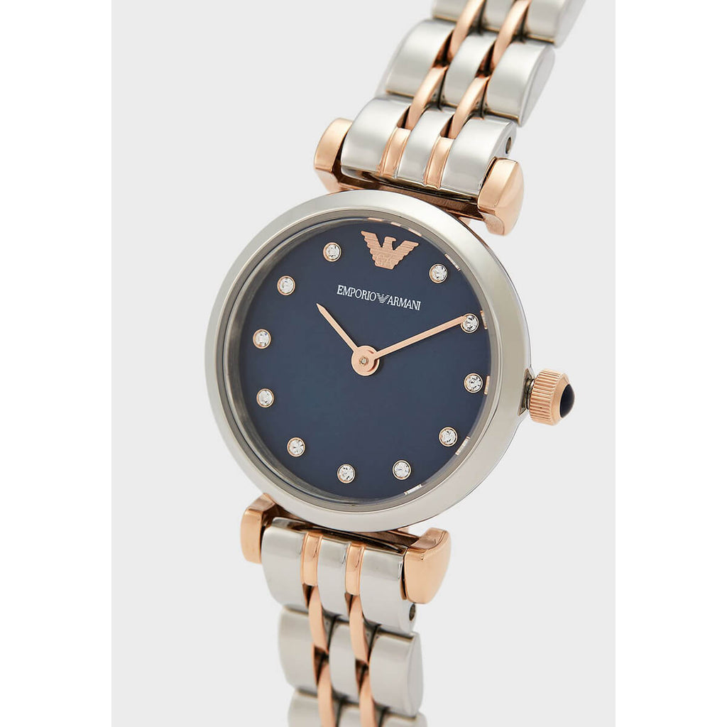 Emporio Armani Gianni T Bar Quartz Blue Dial Two Tone Steel Strap Watch For Women - AR11222 Buy Now By Emporio Armani