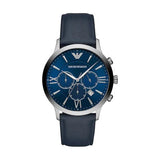 Emporio Armani Giovanni T Bar Chronograph Quartz Blue Dial Blue Leather Strap Watch For Men - AR11226 Buy Now By Emporio Armani