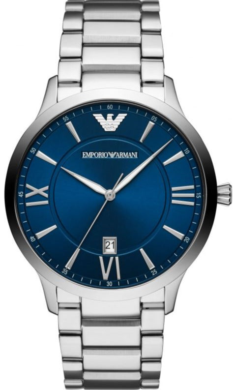 Emporio Armani Giovanni Quartz Blue Dial Silver Steel Strap Watch For Men - AR11227 Buy Now By Emporio Armani
