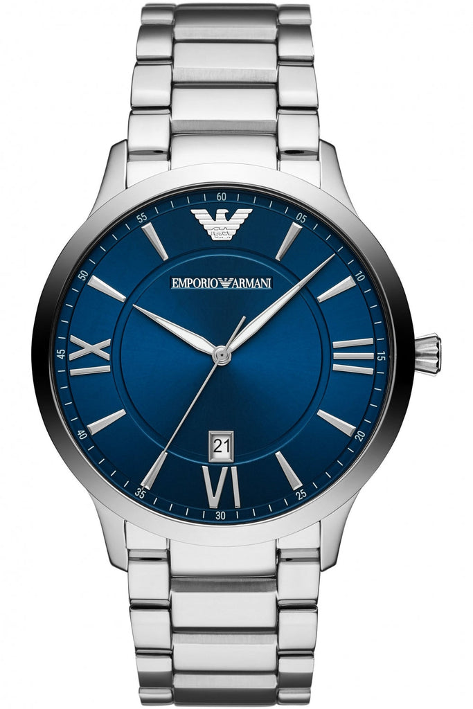 Emporio Armani Giovanni Quartz Blue Dial Silver Steel Strap Watch For Men - AR11227 Buy Now By Emporio Armani