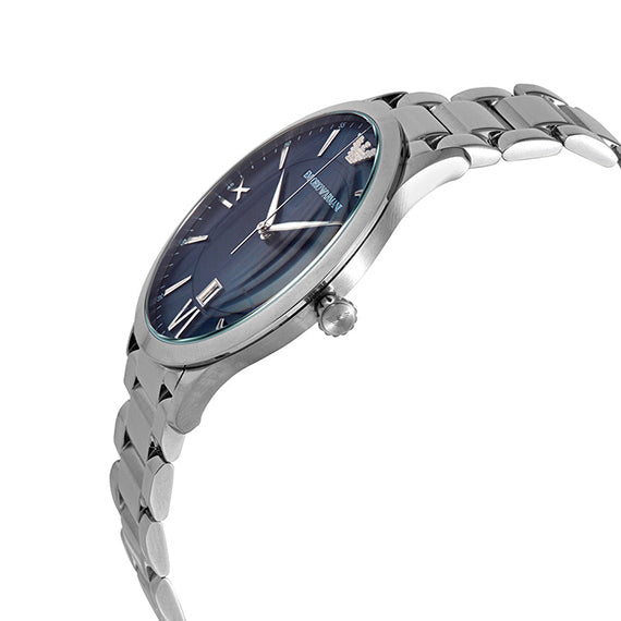 Emporio Armani Giovanni Quartz Blue Dial Silver Steel Strap Watch For Men - AR11227 Buy Now By Emporio Armani