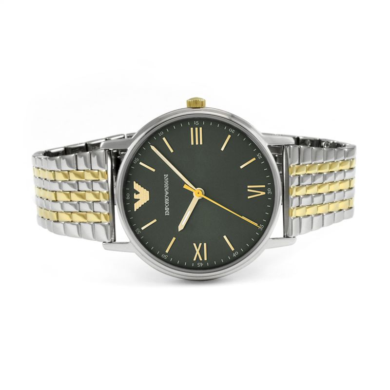 Emporio Armani Kappa Quartz Black Dial Two Tone Mesh Bracelet Watch For Men - AR11228 Buy Now By Emporio Armani