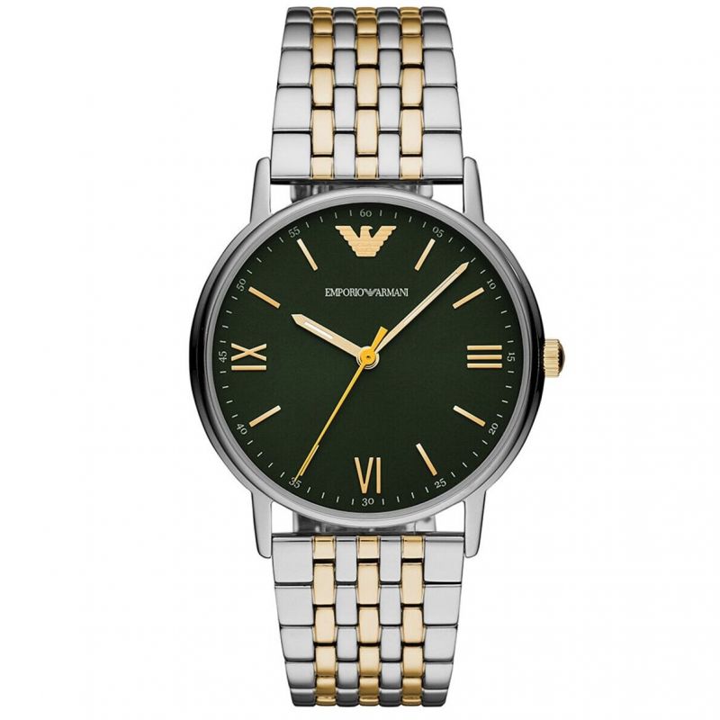 Emporio Armani Kappa Quartz Black Dial Two Tone Mesh Bracelet Watch For Men - AR11228 Buy Now By Emporio Armani