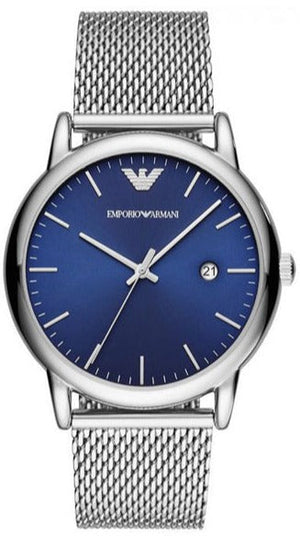 Emporio Armani Luigi Quartz Blue Dial Silver Mesh Bracelet Watch For Men - AR11230 Buy Now By Emporio Armani