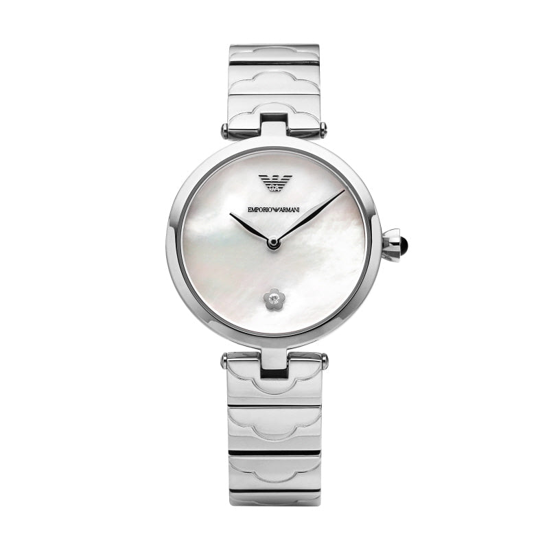 Emporio Armani Mother of Pearl Dial Silver Steel Strap Watch For Women - AR11235 Buy Now By Emporio Armani