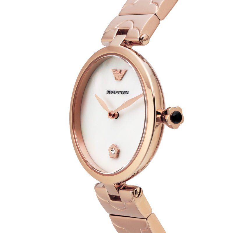 Emporio Armani Mother of Pearl Dial Rose Gold Steel Strap Watch For Women - AR11236 Buy Now By Emporio Armani