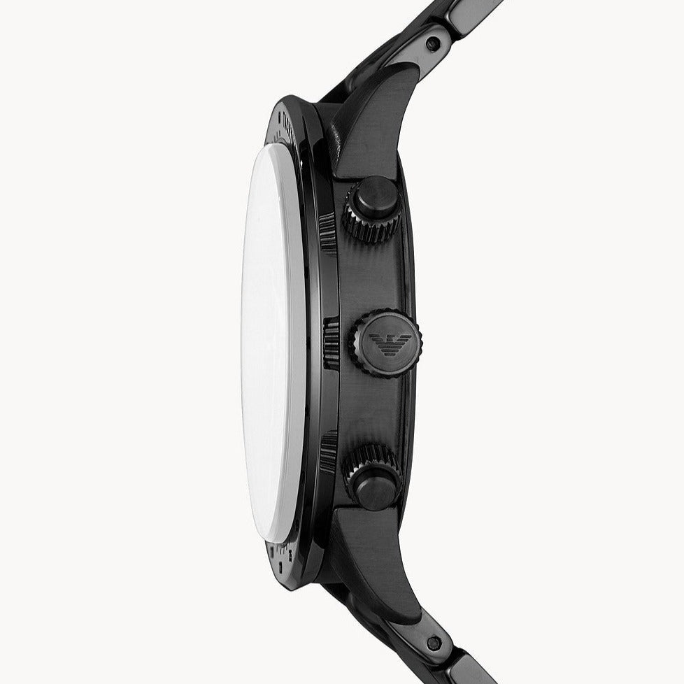 Emporio Armani Mario Chronograph Black Dial Black Steel Strap Watch For Men - AR11242 Buy Now By Emporio Armani