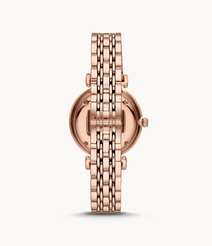 Emporio Armani T-Bar Gianni Crystal Pave Dial Rose Gold Steel Strap Watch For Women - AR11244 Buy Now By Emporio Armani