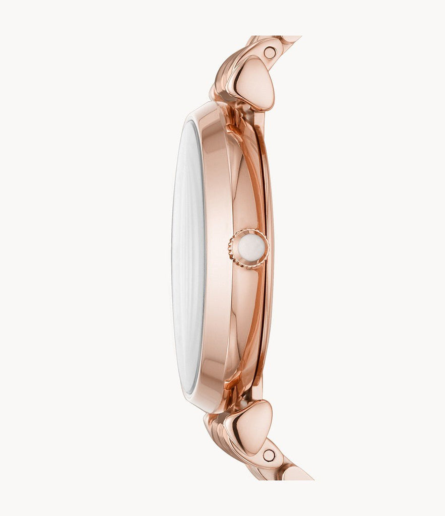 Emporio Armani T-Bar Gianni Crystal Pave Dial Rose Gold Steel Strap Watch For Women - AR11244 Buy Now By Emporio Armani