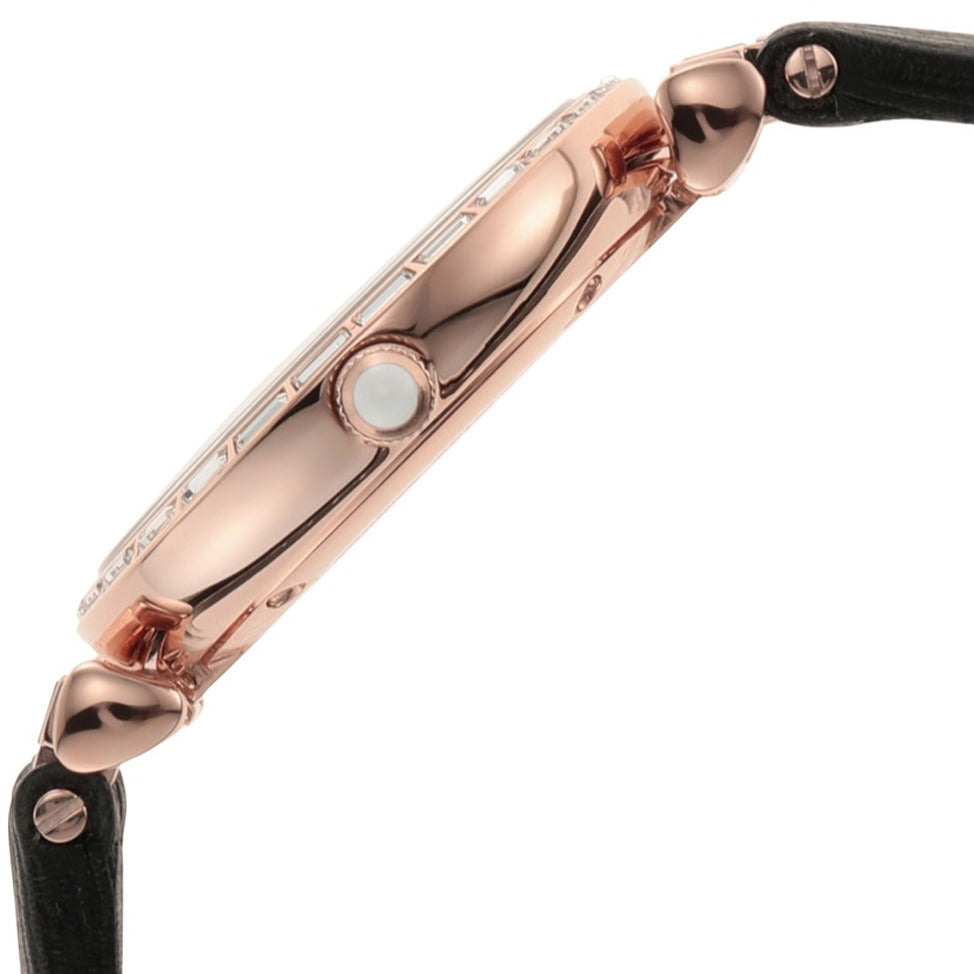 Emporio Armani Gianni T-Bar Mother of Pearl Dial Black Leather Strap Watch For Women - AR11295 Buy Now By Emporio Armani