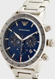 Emporio Armani Mario Chronograph Blue Dial Silver Steel Strap Watch For Men - AR11306 Buy Now By Emporio Armani