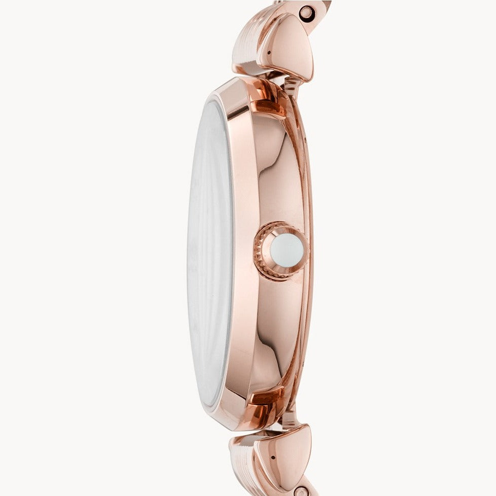 Emporio Armani Gianni T-Bar Mother of Pearl Dial Rose Gold Steel Strap Watch For Women - AR11316 Buy Now By Emporio Armani