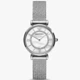 Emporio Armani Gianni T-Bar Quartz Mother of Pearl Dial Silver Mesh Bracelet Watch For Women - AR11319 Buy Now By Emporio Armani