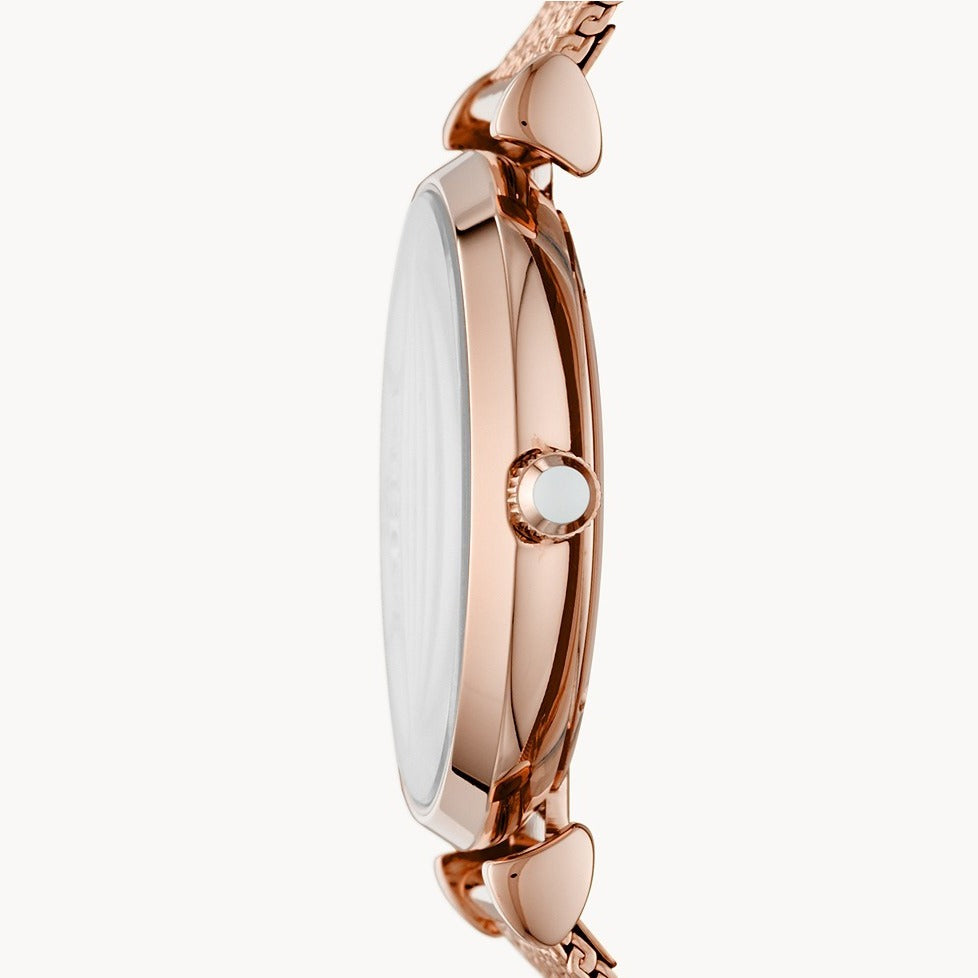 Emporio Armani Gianni T Bar Mother of Pearl Dial Rose Gold Mesh Bracelet Watch For Women - AR11320 Buy Now By Emporio Armani