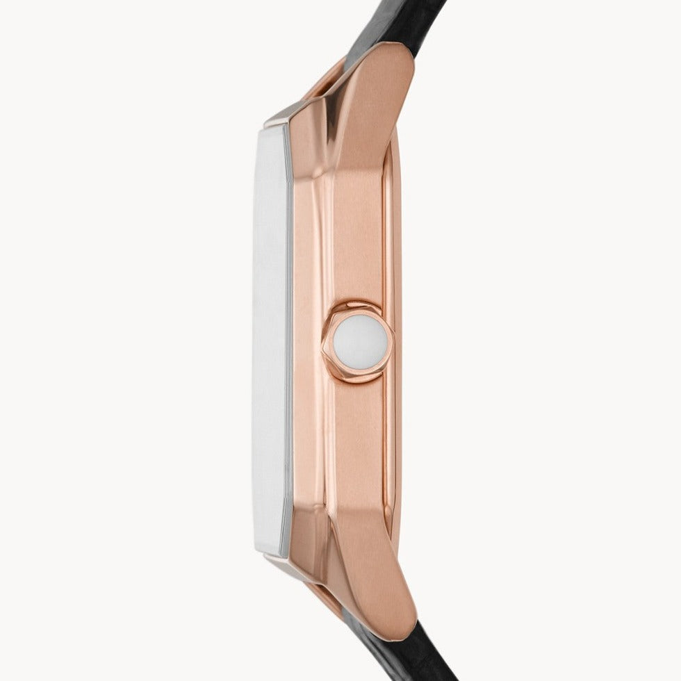 Emporio Armani Gioia Quartz Mother of Pearl Dial Black Leather Strap Watch For Women - AR11390 Buy Now By Emporio Armani