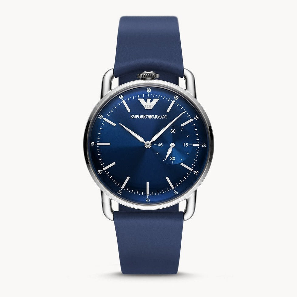 Emporio Armani Aviator Quartz Blue Dial Blue Leather Strap Watch For Men - AR11335 Buy Now By Emporio Armani
