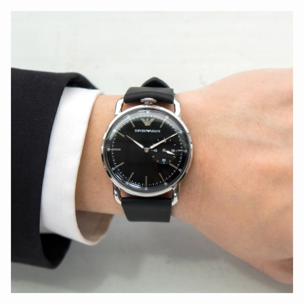 Emporio Armani Aviator Quartz Black Dial Black Leather Strap Watch For Men - AR11336 Buy Now By Emporio Armani