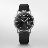 Emporio Armani Aviator Quartz Black Dial Black Leather Strap Watch For Men - AR11336 Buy Now By Emporio Armani