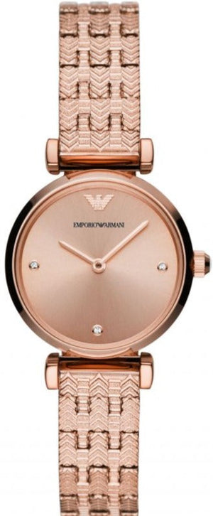 Emporio Armani Gianni T Bar Quartz Rose Gold Dial Rose Gold Steel Strap Watch For Women - AR11342 Buy Now By Emporio Armani