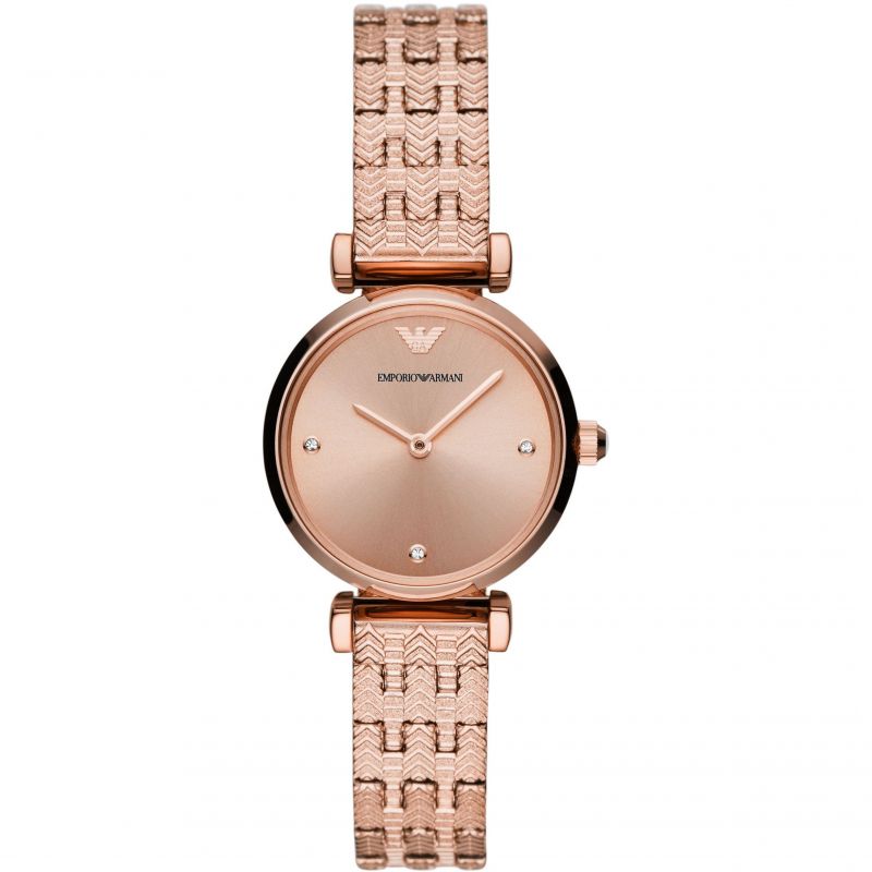 Emporio Armani Gianni T Bar Quartz Rose Gold Dial Rose Gold Steel Strap Watch For Women - AR11342 Buy Now By Emporio Armani