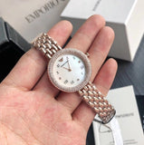 Emporio Armani Rosa Quartz Mother of Pearl White Dial Rose Gold Steel Strap Watch For Women - AR11355 Buy Now By Emporio Armani