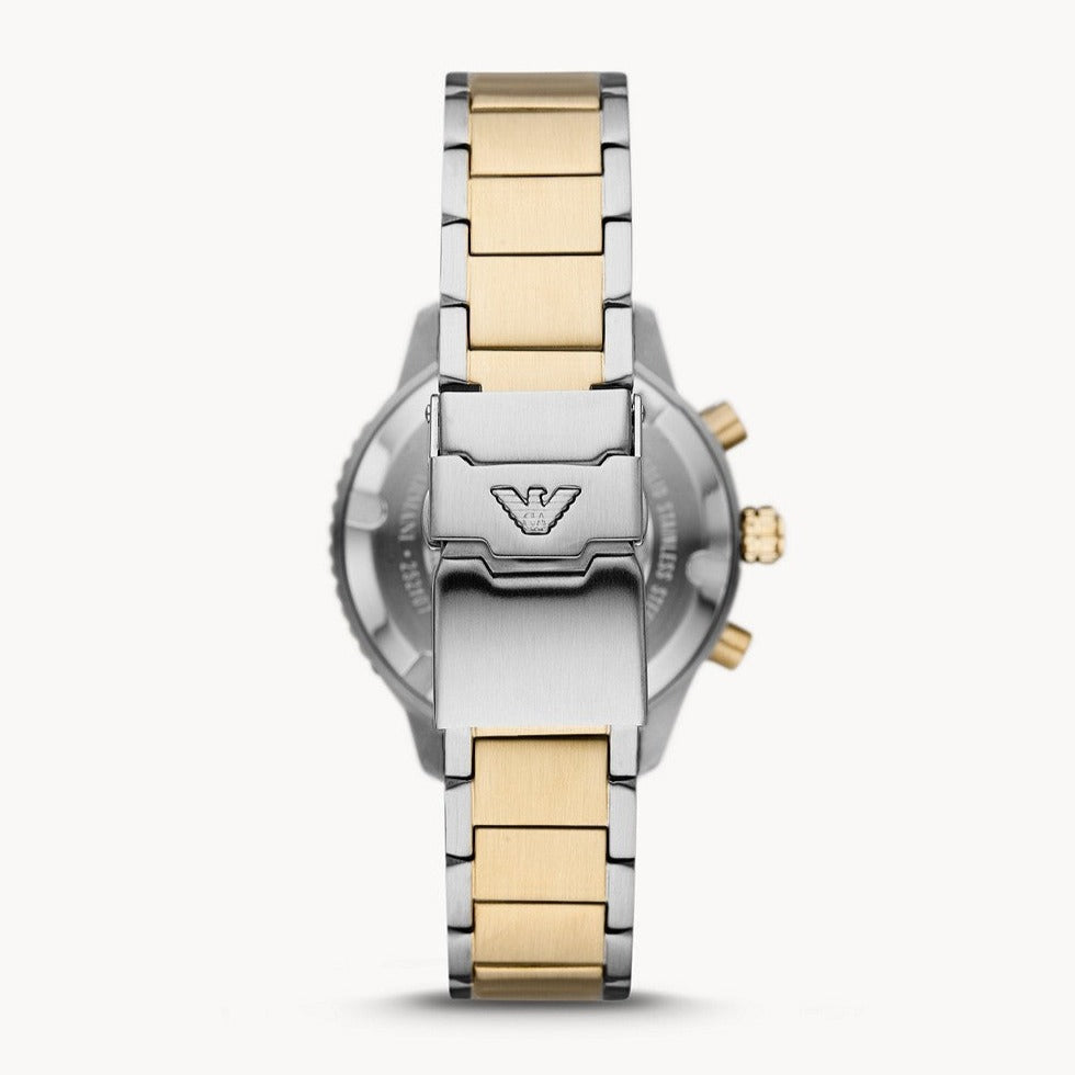 Emporio Armani Mario Chronograph Blue Dial Two Tone Steel Strap Watch For Men - AR11362 Buy Now By Emporio Armani