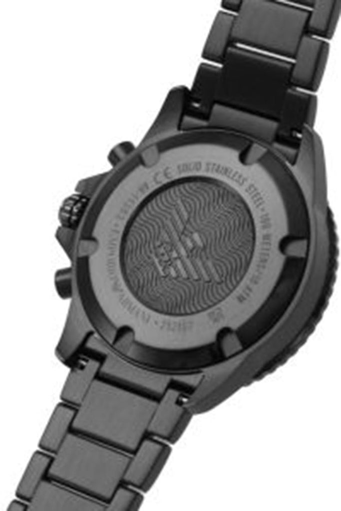 Emporio Armani Diver Chronograph Black Dial Black Steel Strap Watch For Men - AR11363 Buy Now By Emporio Armani