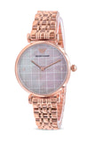Emporio Armani Gianni T Bar Quartz Mother of Pearl Dial Rose Gold Steel Strap Watch For Women - AR11385 Buy Now By Emporio Armani