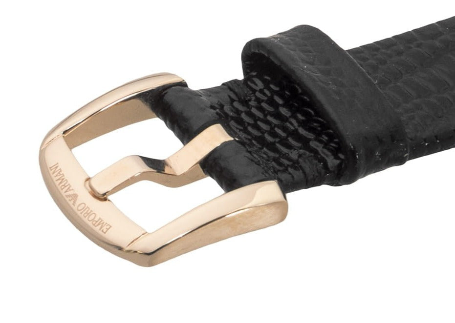 Emporio Armani Gioia Quartz Mother of Pearl Dial Black Leather Strap Watch For Women - AR11390 Buy Now By Emporio Armani