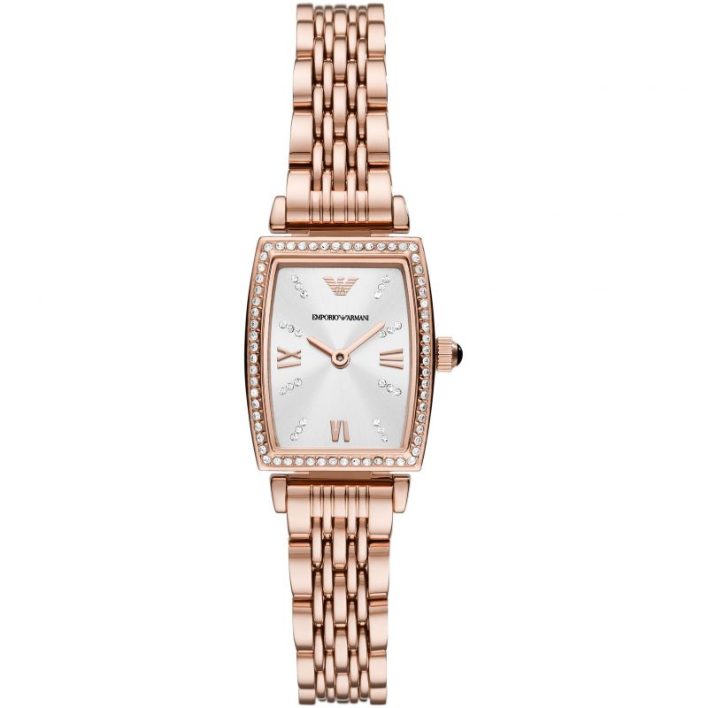 Emporio Armani Gianni T Bar Quartz Crystals White Dial Rose Gold Steel Strap Watch For Women - AR11406 Buy Now By Emporio Armani