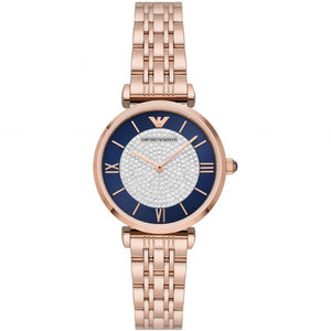 Emporio Armani Gianni T-Bar Quartz Crystals Black Dial Gold Steel Strap Watch For Women - AR11423 Buy Now By Emporio Armani