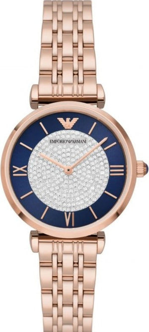 Emporio Armani Gianni T-Bar Quartz Crystals Black Dial Gold Steel Strap Watch For Women - AR11423 Buy Now By Emporio Armani