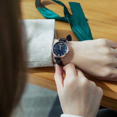 Emporio Armani Gianni T-Bar Quartz Blue Dial Blue Leather Strap Watch for Women - AR11424 Buy Now By Emporio Armani