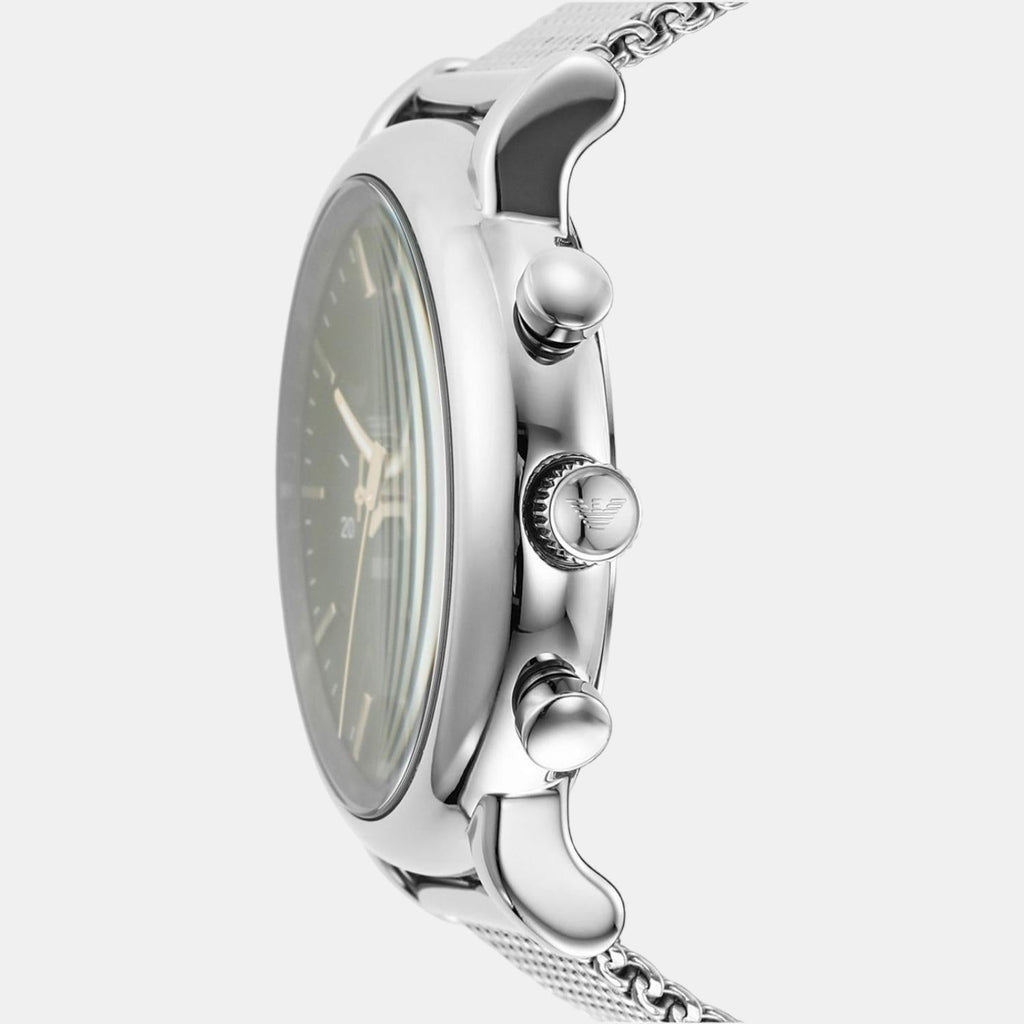 Emporio Armani Luigi Chronograph Quartz Black Dial Silver Mesh Bracelet Watch For Men - AR11429 Buy Now By Emporio Armani